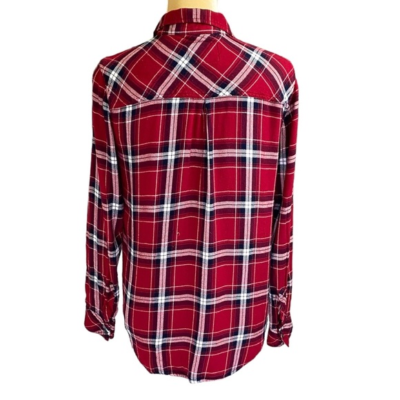 Rails Hunter Button-Front Shirt in Crimson Navy - Picture 3 of 11